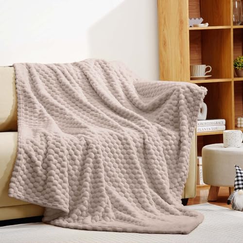 Excervent Hexagon Jacquard Throw Blanket for Kids, 40x50 Inches, Camel - color: Camel, size: 40"x50"