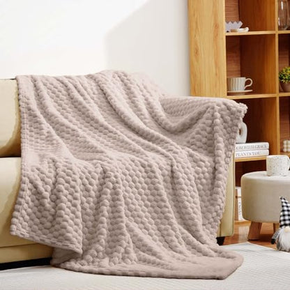 Excervent Hexagon Jacquard Throw Blanket for Kids, 40x50 Inches, Camel - color: Camel, size: 40"x50"