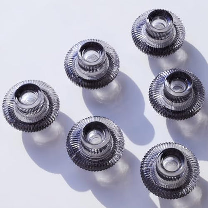 VOHO Smoky Grey Taper Candle Holders Set of 6, Candle Sticks Holder Decor - color: Gray