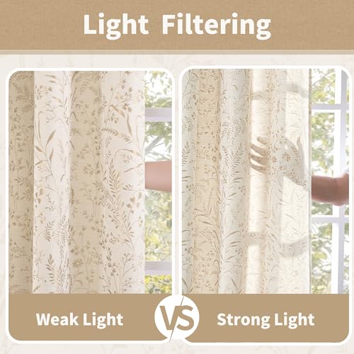 BGment Beige Linen Curtains for Living Room 72 Inch Length 2 Panels - color: Beige, size: 52"W x 72"L (Pack of 2)