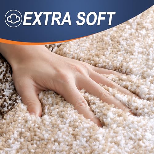 OLANLY Small Bathroom Rugs 24x16, Extra Soft Absorbent Microfiber Bath Rugs - color: Light Brown, size: 24" X 16"