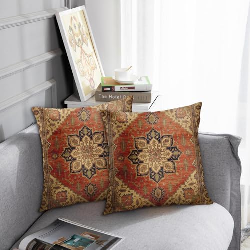 Britimes Throw Pillow Covers Set of 2, 18 x 18 Inch, Kilim Aztec - color: Ethnic Tribal 26, size: 18" x 18" (Pack of 2)