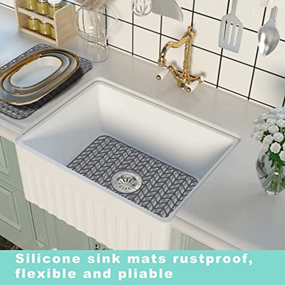 AWOKE Silicone Sink Protectors for Kitchen Sink 16.2"x 12.5" Center Drain - size: 16.2 x 12.5 Center Drain