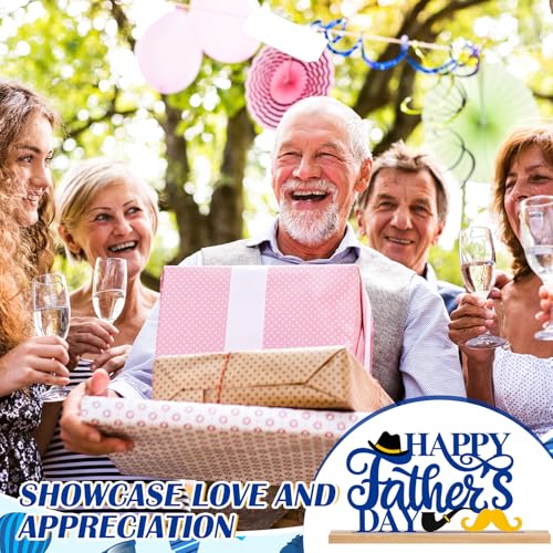 Roowest Metal Happy Father's Day Table Decor Sign with Wooden Base - style: Father's Day