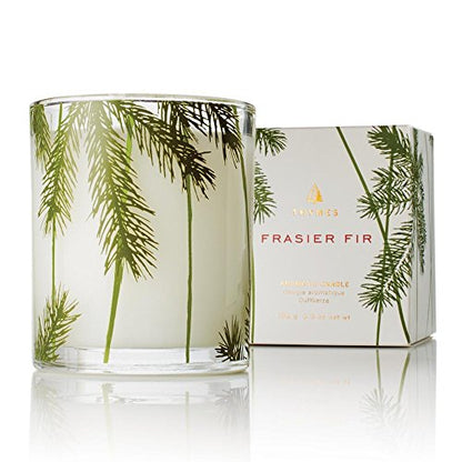 Thymes Frasier Fir Pine Needle Candle – Holiday Candles for Home Scented with Notes of Crisp Siberian Fir, Cedarwood & Sandalwood – Christmas Decor (6.5 oz) - size: 6.5 oz