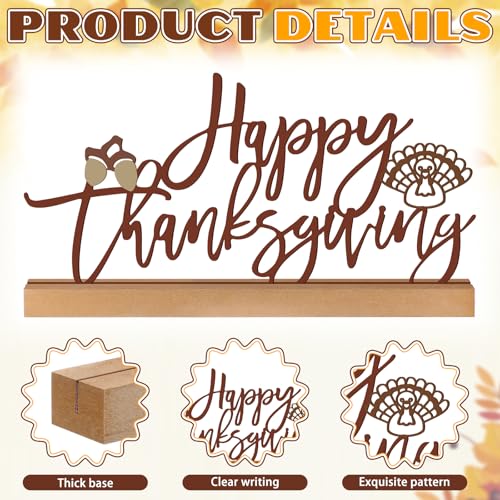 Yaocom 13.78 in Happy Thanksgiving Table Sign Metal Turkey Centerpiece - style: Thanksgiving