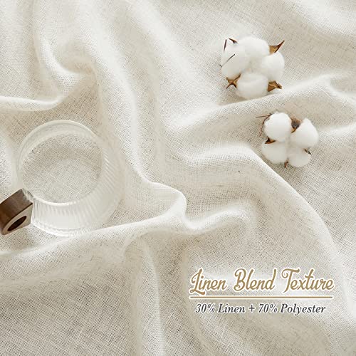 NICETOWN Flax Linen Curtains 84 Inch Long, Burlap, W52xL84, 2 Panels - color: Linen, size: 52"W x 84"L (Pack of 2)