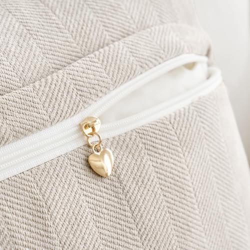 MIULEE Pack of 2 Cream Beige Euro Shams Chenille Pillow Covers 26x26 Inch - color: Cream Beige, size: 26" x 26" (Pack of 2)