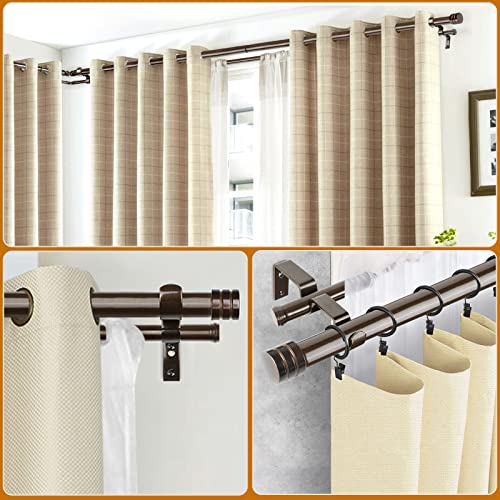 HOTOZON Double Bay Window Curtain Rods 36 to 72 Inches(Center Rod), Bronze - color: Antique Bronze