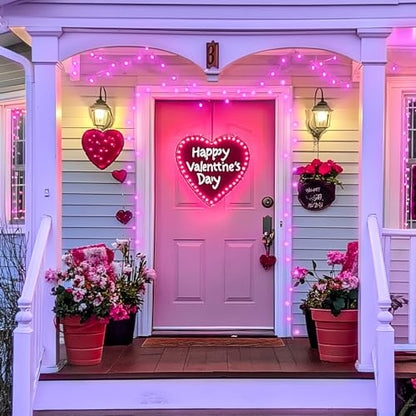 JMEXSUSS 33FT 100 LED Pink Globe String Lights Battery Operated 8 Modes - color: Pink, size: 100 LED Battery