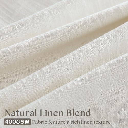 TWODRAPES Natural Pinch Pleated Linen Curtains 96 Inches Long Living Room - color: Natural, size: 40"W x 96"L (Pack of 2)