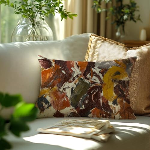 Mid Century Modern Abstract Throw Pillow Cover 12x20 Double-Sided - color: Abstract -13