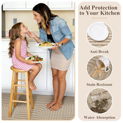 U'Artlines Kitchen Rugs and Mats Set of 3, Beige 20x32+20x48+20x59 - color: Beige