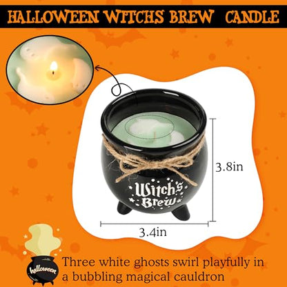 Halloween Candle,Witch Cauldron Candles with Ghost,Halloween Decorations