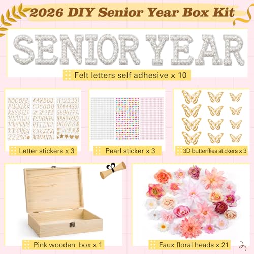 Yousoontic 2027 Senior Memory Keepsake Box and DIY Accessories,Natural - color: Natural