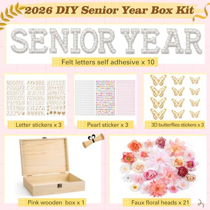 Yousoontic 2027 Senior Memory Keepsake Box and DIY Accessories,Natural - color: Natural