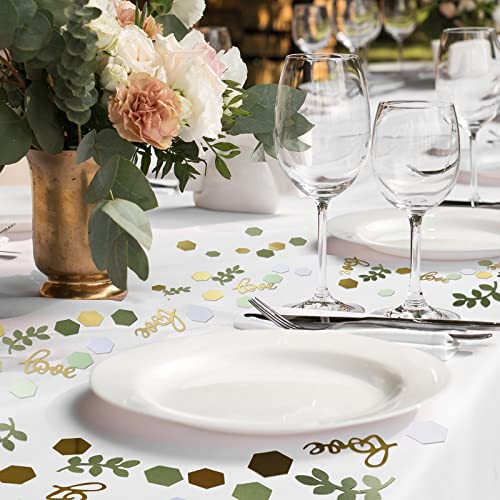 Kathfly 500 Pcs Greenery Wedding Table Confetti, Mint‑olive - color: Gold, Tea Green, Light Green, White