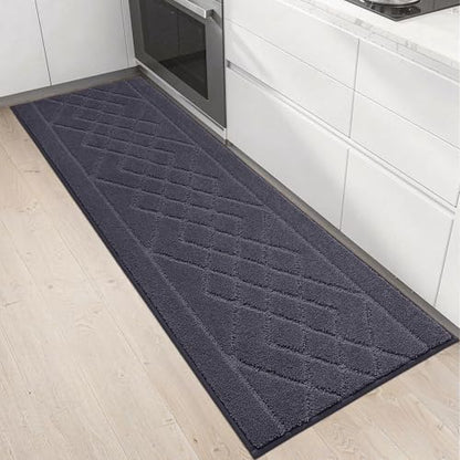 BEQHAUSE Kitchen Runner Rug Non Slip Kitchen Rugs, 20" x 59", Dark Grey - color: Dark Grey, size: 20" X 59"
