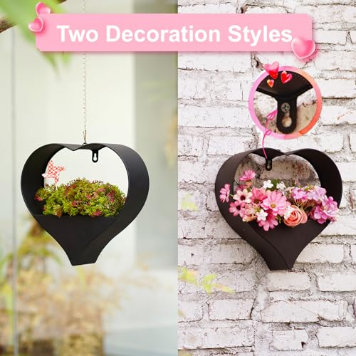 Metal Plant Hangers Indoor and Outdoor: Pots with Drainage Hole - color: Black Heart