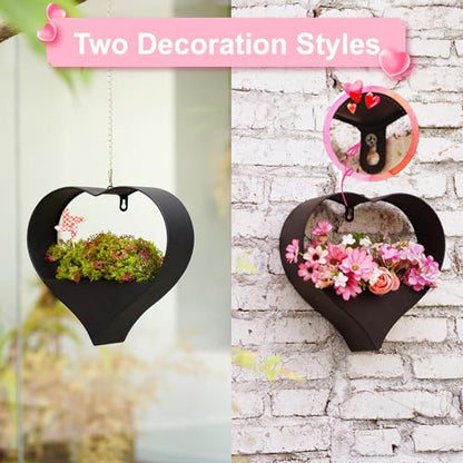 Metal Plant Hangers Indoor and Outdoor: Pots with Drainage Hole - color: Black Heart