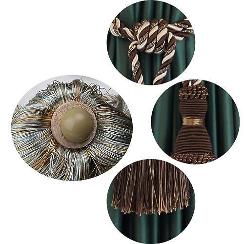 BEL AVENIR 2 Pack Curtain Tiebacks Tassel Drapery Tie-Backs Rope Holdbacks - color: Mix Coffee, size: 2 Pack