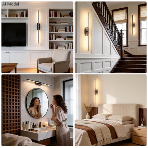 Battery Operated Wall Sconces Set of 2, Wireless Wall Light