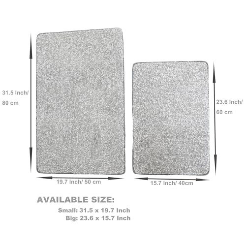 Bath Rug, Soft Microfiber Water Absorbent Bath Mat, Non Slip TPR Backing, Machine Washable Bathroom Rug for Shower Tub Sink Bedroom Kitchen Indoor Home Decor, Grey 32x20 Inch - color: Grey, size: 31.5" x 19.7" (Rectangular)