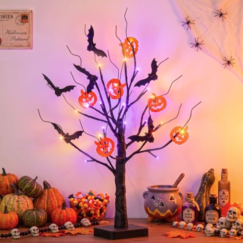 EAMBRITE Halloween Decorations Indoor Halloween Tree Black Spooky Tree