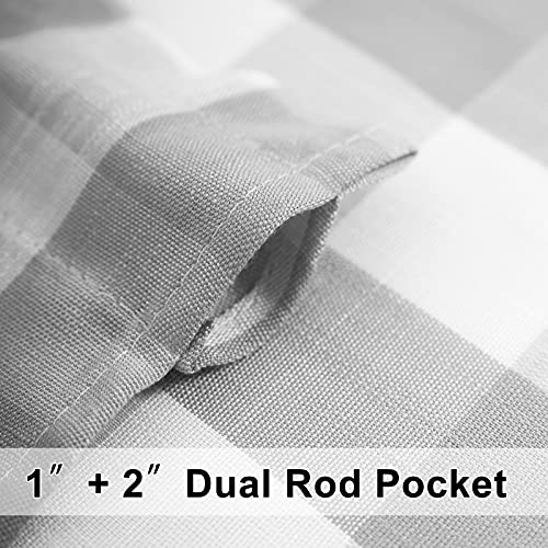 Grey White Buffalo Check Valance Curtain Farmhouse Kitchen Window 52x15" 1 - color: Grey and White, size: 50"W x 15"L (Pack of 1)