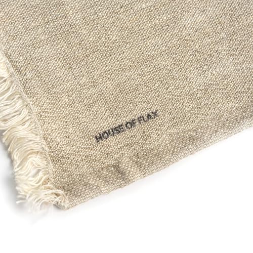 Natural Coarse 100% Linen Table Runner 18 x 95 Inches - Rustic Farmhouse Flax Table Runner for Everyday Use, Holidays & Special Occasions (Natural Linen, 18 x 95 inch) - color: Natural Linen