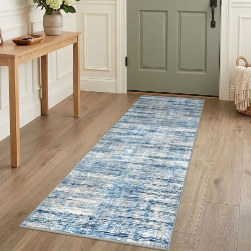 KOZYFLY Modern Kitchen Runner Rug 2x5 Washable Rug Runner Blue Beige - color: Blue Beige, size: 2' x 5' (Runner)