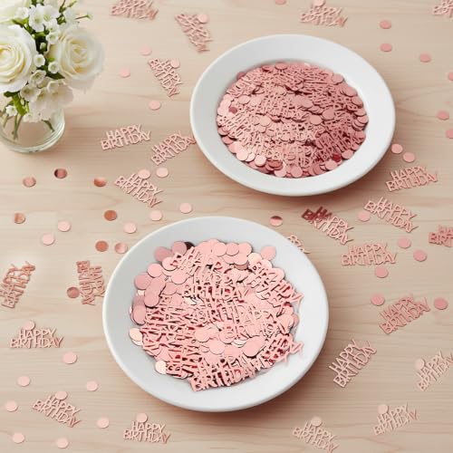 MARFOREVER Rose Gold Happy Birthday Confetti for Table Decorations - style: Rose Gold Birthday