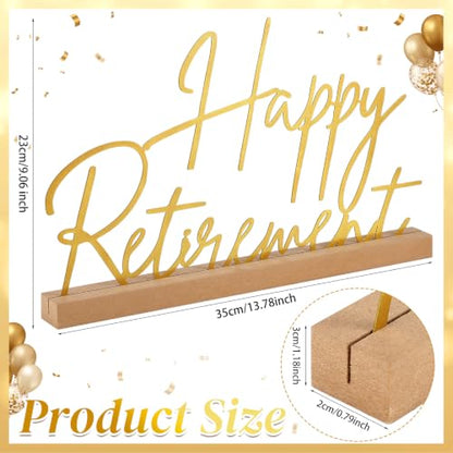 Yaocom 13.78 Inch Happy Retirement Table Decorations, Metal Tabletop Sign - style: Retirement