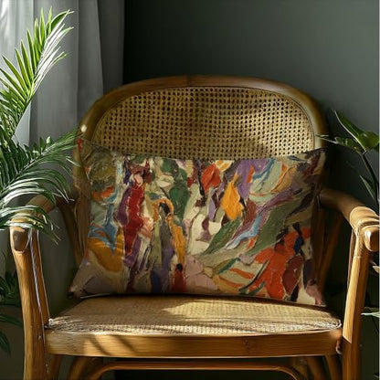 Mid Century Modern Abstract Velvet Pillow Cover 12x20 Double-Sided - color: Abstract -12 Velvet