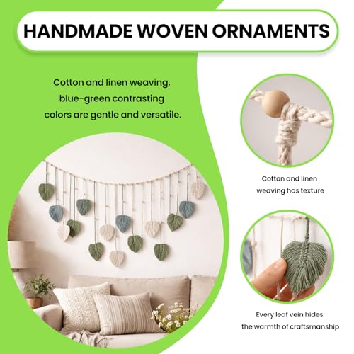 Boho Chic Rattan Wall Hanging Decor, Lightweight, Durable Polyester, Ideal for Bedroom & Living Room Boho Home Styling