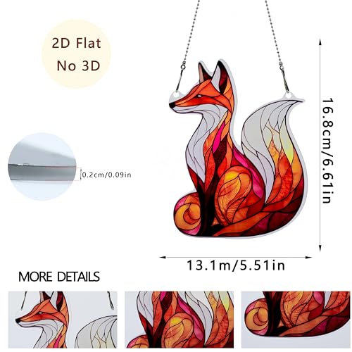 Fox Ornaments Colorful Window Hanging Decorations Home Wall Decor for Indoor Outdoor - color: Fox