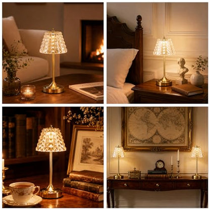 Flower Battery Operated Rechargeable Lamp Cordless, Rhombic, Amber - color: Amber-Rhombic