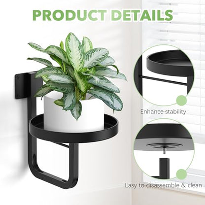 3 Pack Wall Plant Holder for Hanging Planters Indoor Outdoor Black - color: Black-3Pcs20cm