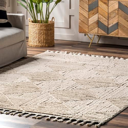 nuLOOM Kerry Beige Geometric Power Loomed Area Rug, 6' Round - color: Kerry Beige, size: 6' (Round)