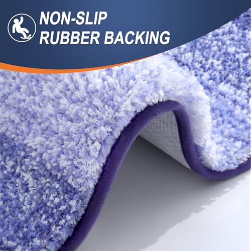 OLANLY Small Bathroom Rugs 24x16, Extra Soft Absorbent Microfiber Bath Rugs - color: Blue-violet, size: 24" X 16"