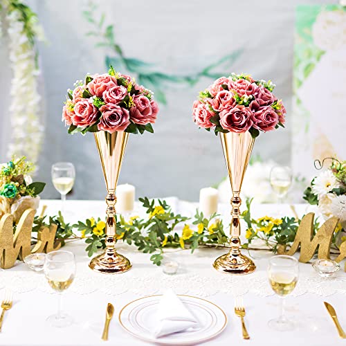 Flower Centerpieces for Wedding Tables: Dusty Rose, 2 Packs - color: Dusty Rose
