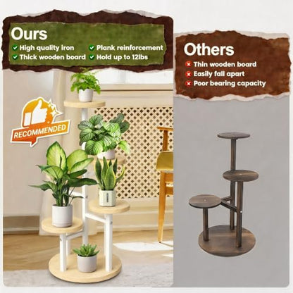 GEEBOBO 5 Tier Plant Stand Indoor - color: 5 Tier-White
