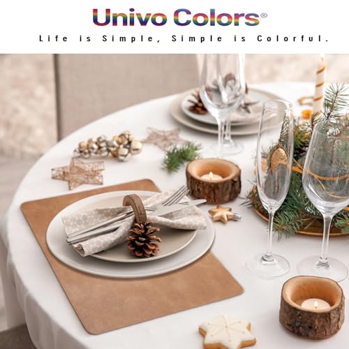 UnivoColors Placemats,Heat Resistant Placemats Set of 4 Washable 12x17 Inch,Waterproof Table Mats,Wipeable Pu Place Mats for Kitchen,Dining Room.Black. - color: Washed Black