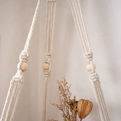 Macrame Wall Hanging Shelf,Boho Woven Tassel Shelves Plant Holder - color: 3t