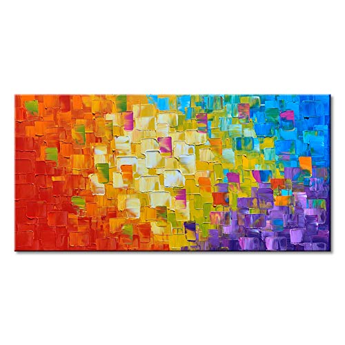 Seekland Art Hand Painted Texture Large Oil Painting on Canvas Modern Abstract Huge Wall Art for Living Room Decor Contemporary Artwork Framed Ready to Hang (Framed 60 * 30 inch) - size: 60"L x 30"W