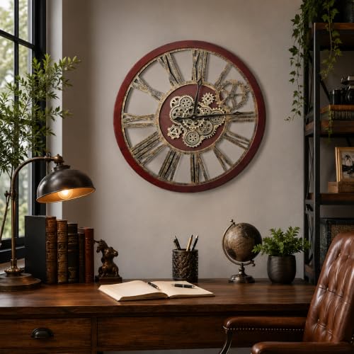 The B-Style Wall Clock, 30 Inch, Black Walnut Wood and Bronze - color: Black Walunt Wood and Bronze, size: 30 inch (76 cm)