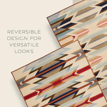 Pendleton Jacquard Unnapped Twin Blanket, 64 x 80 in, Heirloom Virgin Wool - color: Wyeth Trail, size: Twin (64" x 80")