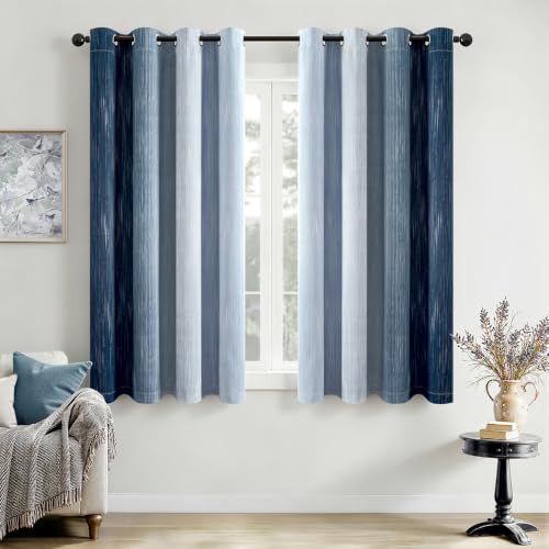 MIULEE Dark Blue and Light Blue Ombre Blackout Curtains 52Wx54L Set of 2 - color: Dark Blue and Light Blue, size: 52"W x 54"L (Pack of 2)
