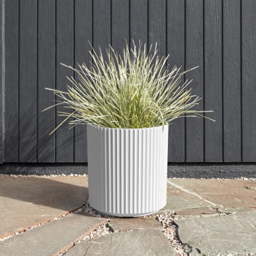 Veradek Demi Series Planter - Large Round Outdoor Planter - color: White, size: 16 inch - 2 Pack