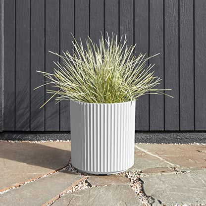 Veradek Demi Series Planter - Large Round Outdoor Planter - color: White, size: 16 inch - 2 Pack